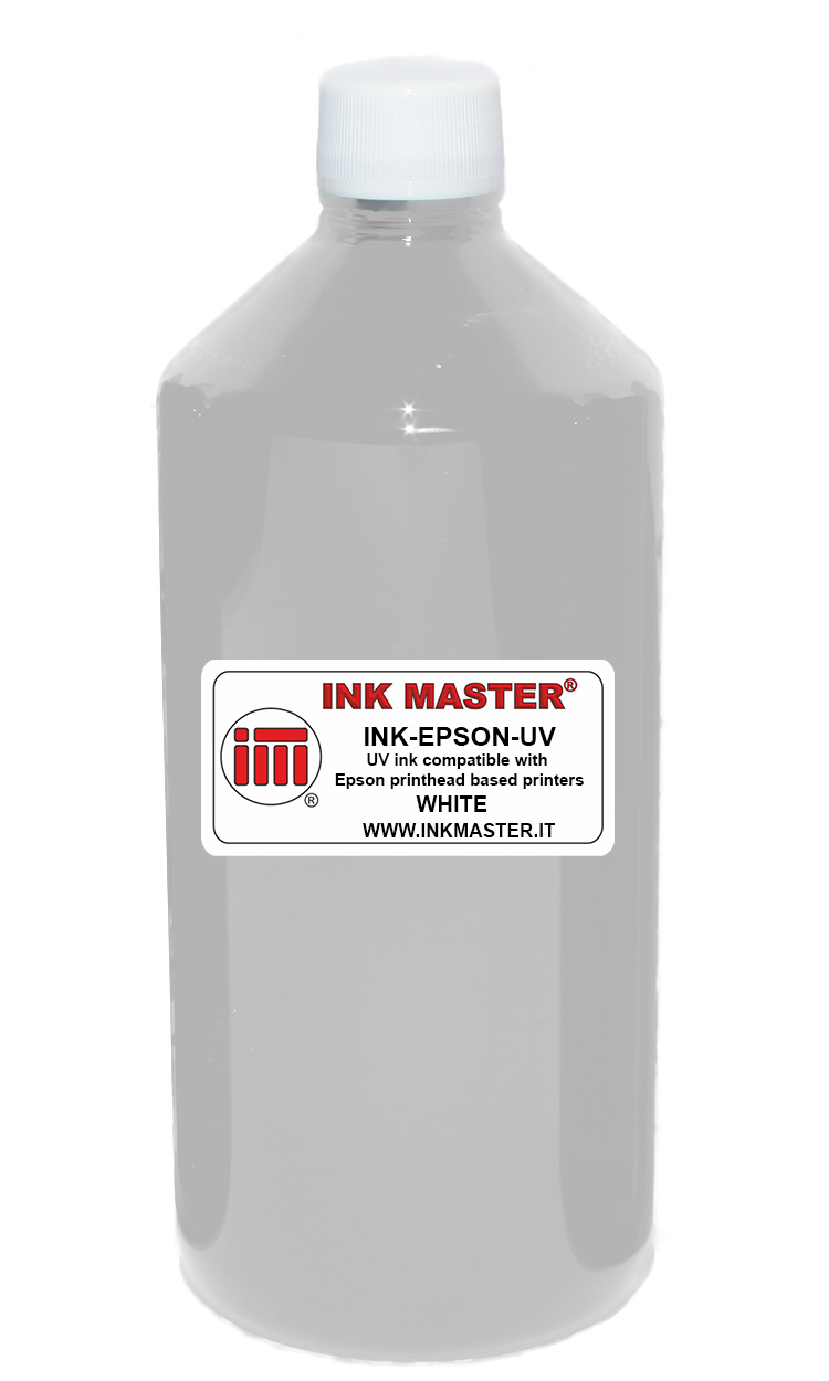 Bottiglia di inchiostro compatibile EPSON UV ink WHITE per Printers with Epson printhead I3200 4720 L1800 XP600 TX800 DX5/DX7/DX9 etc.