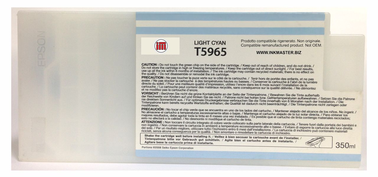 Cartuccia rigenerata EPSON T5965 LIGHT CYAN per Epson Stylus Pro 7700 7890 7900 9700 9890 9900