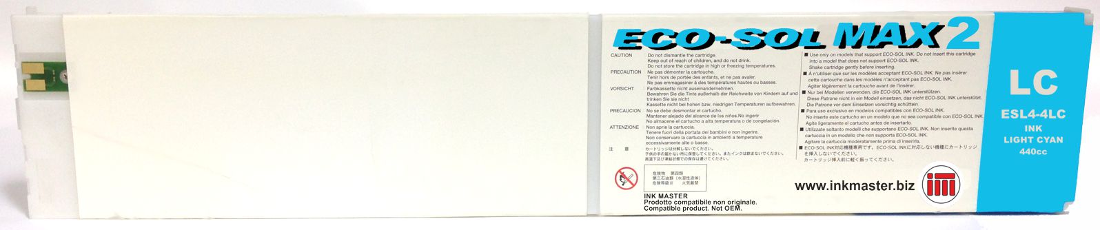 Cartuccia rigenerata ROLAND ECO-SOL MAX 2 LIGHT CYAN per ROLAND BN-20 RF-640 SP-300i SP-540i VS-300i VS-540i VS-640i XF-640 XR-640