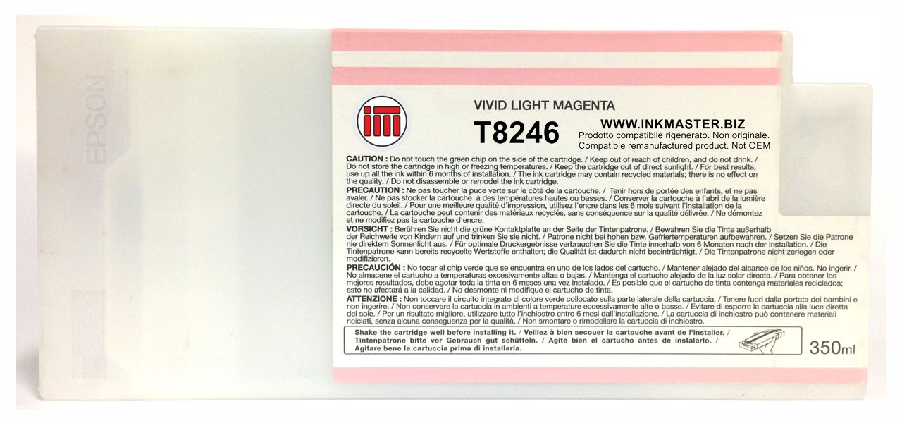 Cartuccia rigenerata EPSON T8246 VIVID LIGHT MAGENTA per Epson SC P6000 P7000 P8000 P9000 P7000V P9000V
