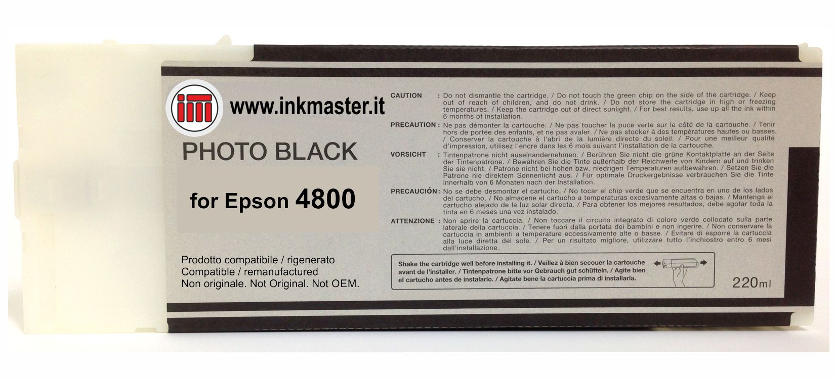Cartuccia rigenerata EPSON T5651 T6061  PHOTO BLACK per Epson Stylus Pro 4800