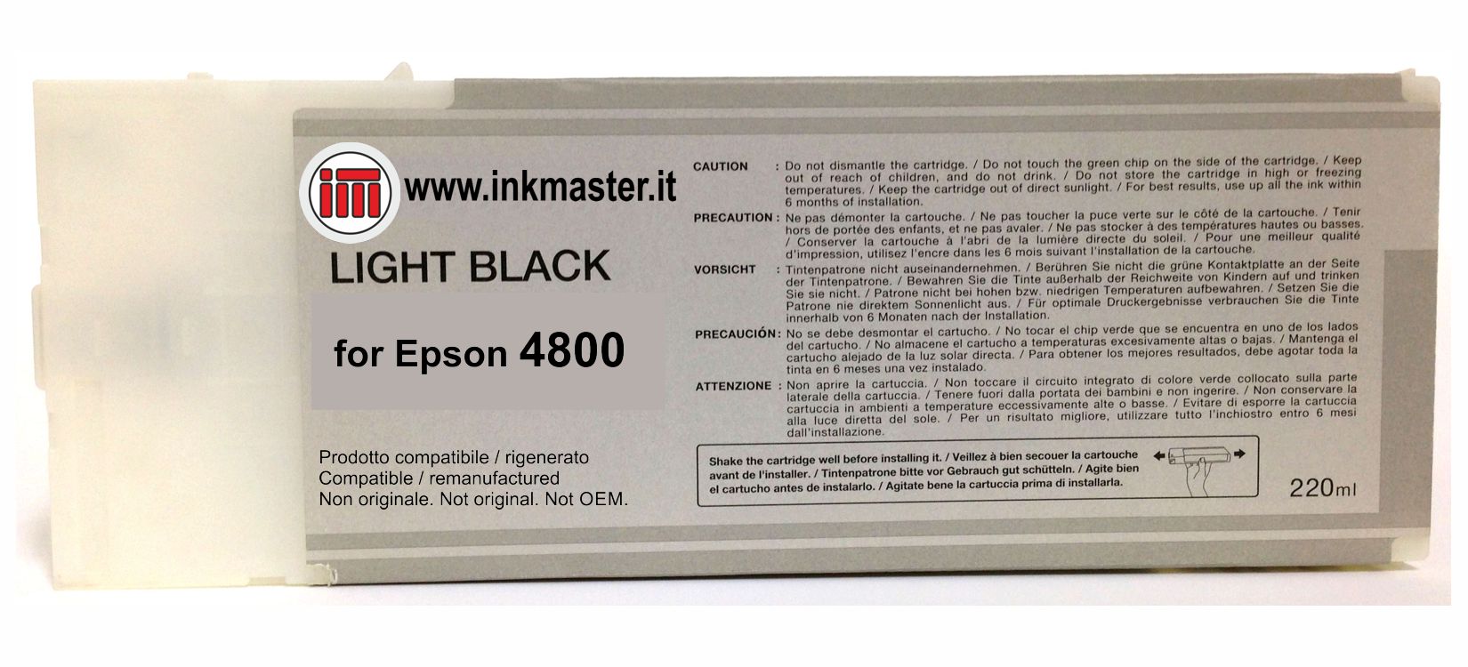 Cartuccia rigenerata EPSON T5657 T6067 LIGHT BLACK per Epson Stylus Pro 4800